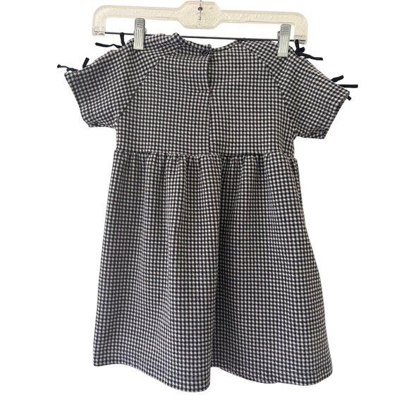 Zara Black White Houndstooth Jacquard Short Sleeve Dress 5 Years - Picture 3 of 12